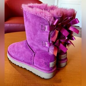 UGG Pink Bailey Bow II Boots